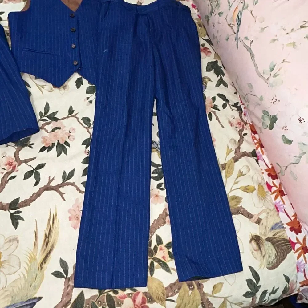 Romano luxury navy blue 3pc big boys suit size 10